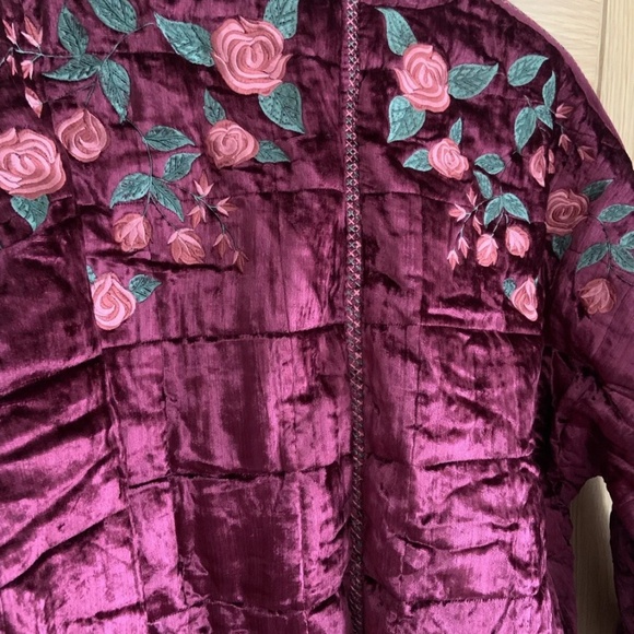 Free People x Anna Sui Dolman Velvet Embroidered Flower Jacket - Picture 6 of 6